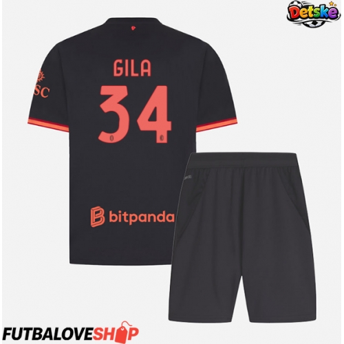 Dres AC Milan Mario Gila #34 Tretina pre deti 2026-27 Krátky Rukáv (+ trenírky)